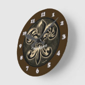Fancy Fleur De Lis Clock Ronde Klok (Hoek)