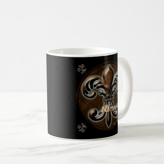 Fancy Fleur De Lis Koffiemok (Voorkant rechts)