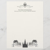 Fancy Fleur de Lis New Orleans Scene Briefhoofd (Voorkant)