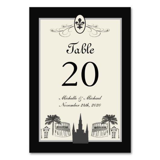 Fancy Fleur de Lis New Orleans Scene Kaart (Voorkant)