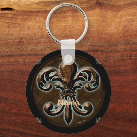 Fancy Fleur De Lis-sleutelhanger Sleutelhanger (Voorkant)