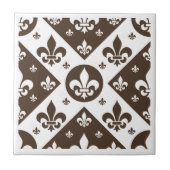 Fancy Fleur De Lis Tan Tegeltje (Voorkant)