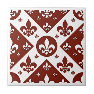 Fancy Fleur De Lis Tan Tegeltje