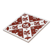 Fancy Fleur De Lis Tan Tegeltje (Zijkant)