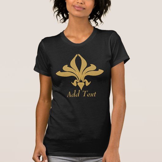 Fancy Fleur De Lis voegt Tekst T-Shirt toe (Voorkant)