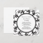 Fancy Floral 21st Birthday Invite Kaart (Voorkant / Achterkant)