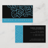 Fancy Floral Aqua Visitekaartje (Voorkant / Achterkant)