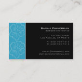 Fancy Floral Aqua Visitekaartje (Achterkant)