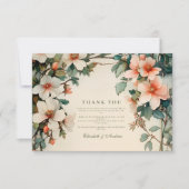 Fancy Floral Art Nouveau bruiloft Bedankkaart (Voorkant)