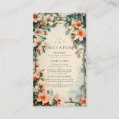 Fancy Floral Art Nouveau bruiloft Informatiekaartje (Voorkant)