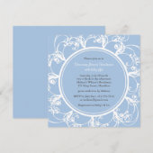 Fancy Floral Baby shower Invite (blauw) Kaart (Voorkant / Achterkant)