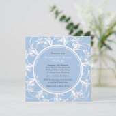 Fancy Floral Baby shower Invite (blauw) Kaart (Staand voorkant)