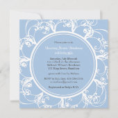 Fancy Floral Baby shower Invite (blauw) Kaart (Voorkant)