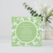 Fancy Floral Baby shower Invite (groen) Kaart (Staand voorkant)