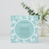 Fancy Floral Baby shower Invite (turquoise) Kaart (Staand voorkant)