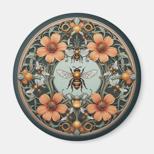Fancy Floral Bee-utiful Bee Magneet (Voorkant)