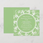 Fancy Floral Bridal Shower Invitation (groen) Kaart (Voorkant / Achterkant)