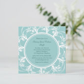 Fancy Floral Bridal Shower Invitation (turquoise) Kaart (Staand voorkant)