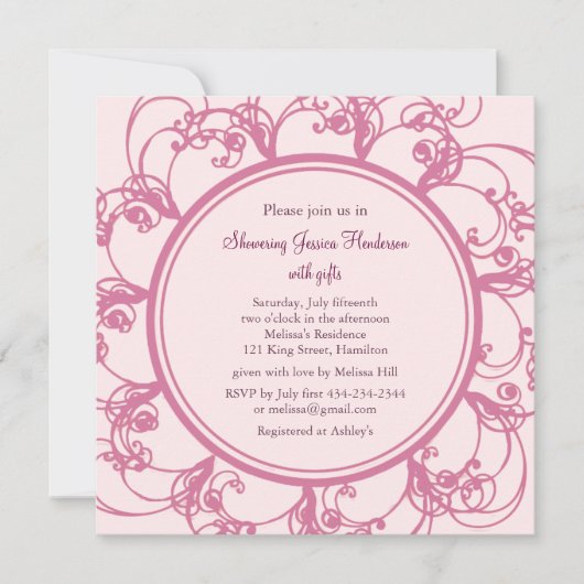 Fancy Floral Bridal Shower Kaart (Voorkant)