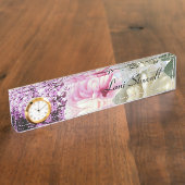 Fancy Floral Desk Name Bord Naambordje (Zijkant)