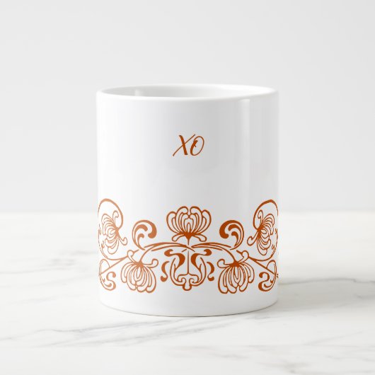 Fancy Floral Giant Coffee Mok (Voorkant)