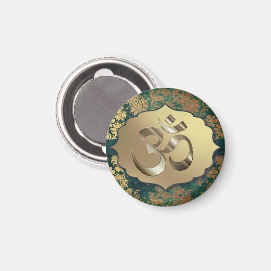 Fancy Floral Gold Om Magneet (Voorkant / Achterkant)