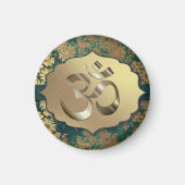 Fancy Floral Gold Om Magneet (Voorkant)