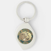 Fancy Floral Gold Om Sleutelhanger (Voorkant)