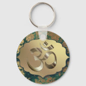 Fancy Floral Gold Om Sleutelhanger (Voorkant)