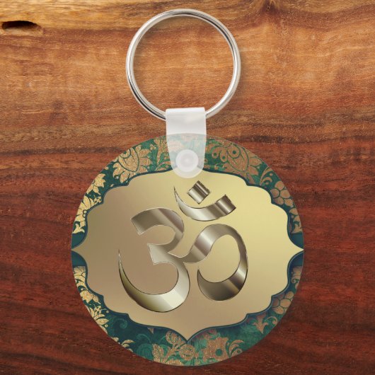 Fancy Floral Gold Om Sleutelhanger (Voorkant)