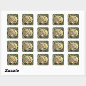 Fancy Floral Gold Om Vierkante Sticker (Vel)