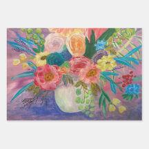 Fancy Floral inpakpapier vellen