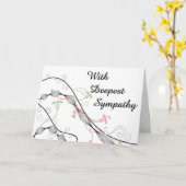 Fancy Floral Large Font Sympathcard Kaart (Gele Bloem)