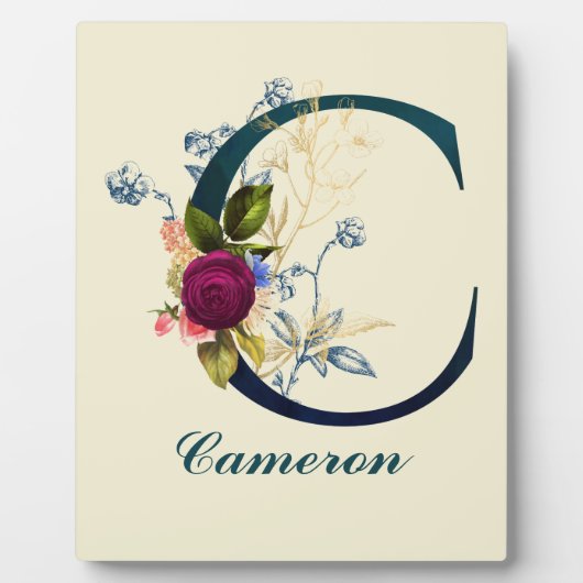 Fancy Floral Letter 'C' Fotoplaat (Voorkant)