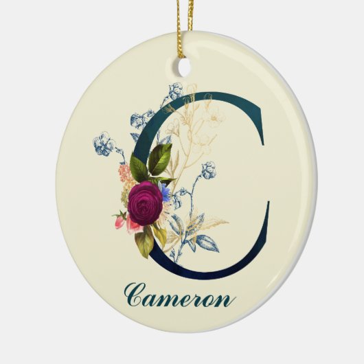 Fancy Floral Letter 'C' Keramisch Ornament (Links)