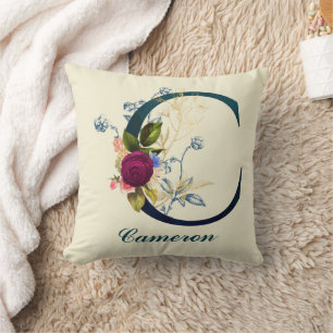 Fancy Floral Letter 'C' Kussen