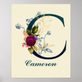 Fancy Floral Letter 'C' Poster (Voorkant)