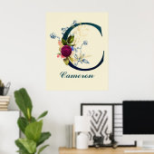 Fancy Floral Letter 'C' Poster (Thuiskantoor)