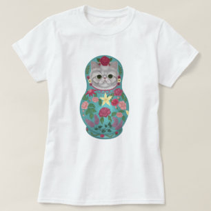Fancy Floral Meowtreshka T-Shirt