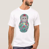 Fancy Floral Meowtreshka T-shirt (Voorkant)