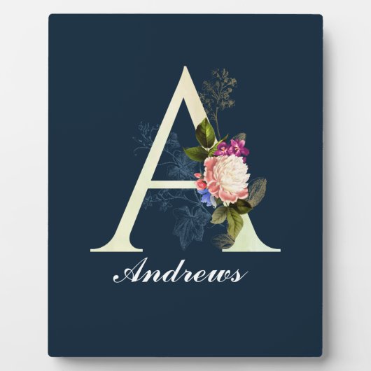 Fancy Floral Monogram A II Fotoplaat (Voorkant)