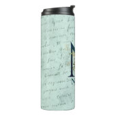 Fancy Floral Monogram Initiaal N Thermosbeker (Gedraaid links)