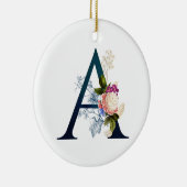 Fancy Floral Monogram Letter A Keramisch Ornament (Rechts)