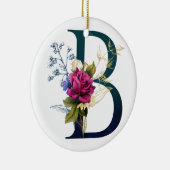 Fancy Floral Monogram Letter B Keramisch Ornament (Rechts)