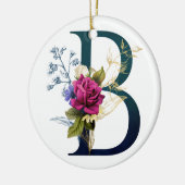 Fancy Floral Monogram Letter B Keramisch Ornament (Links)