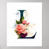 Fancy Floral Monogram Letter L Poster (Voorkant)