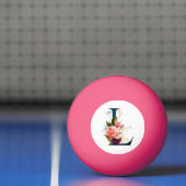 Fancy Floral Monogram Letter L roze Pingpongbal (Net)