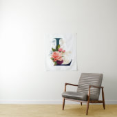 Fancy Floral Monogram Letter L Wandkleed (In situ)