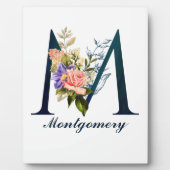 Fancy Floral Monogram Letter M Fotoplaat (Voorkant)