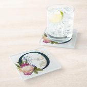 Fancy Floral Monogram Letter O Glazen Onderzetter (Schuin)